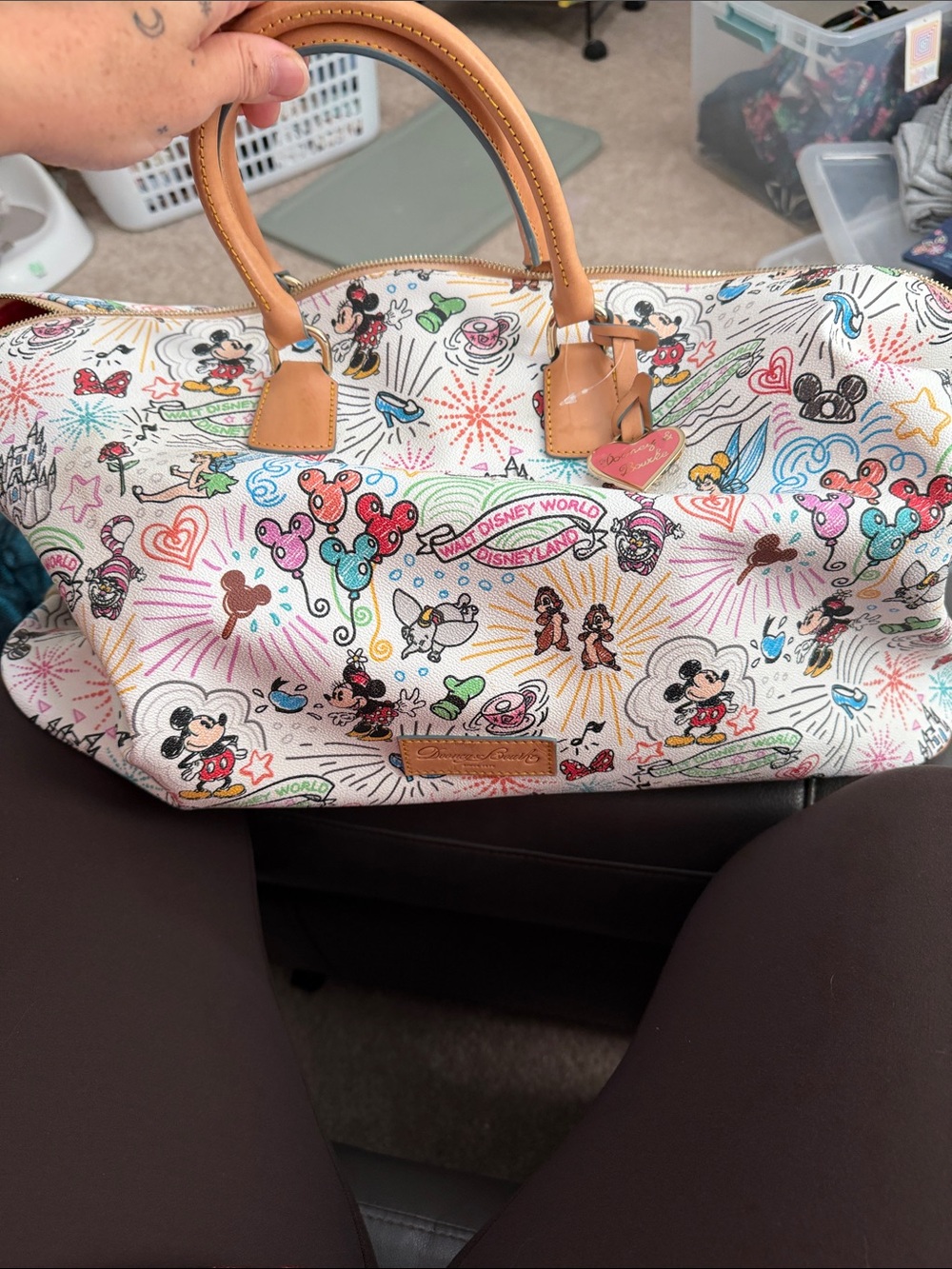 Dooney & Bourke White Disney Parks Multicolor Mickey Print Satchel